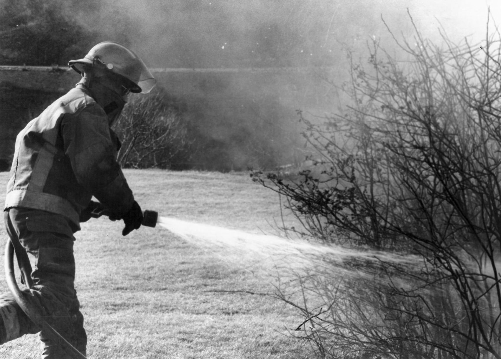 Firefighter in action